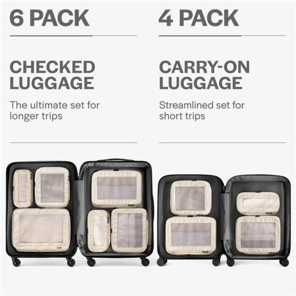 Compression Packing Cubes for Travel - Luggage Organizer Bags